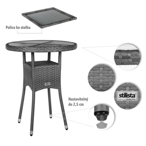STILISTA Okrągły stół ogrodowy 60 cm, czarny