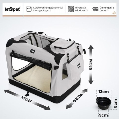 Leopet Box transportowy dla psów, L szary