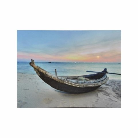 Obraz na ścianę "Łódka na plaży", LED z timerem, 30 x 40 cm