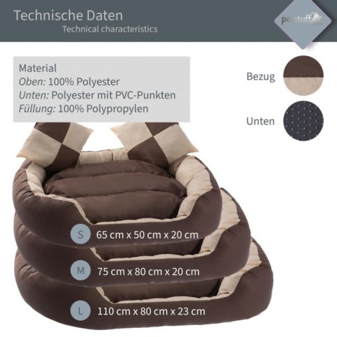 Petstuff Legowisko dla psa, kremowe / brązowe, 65 x 50 x 20