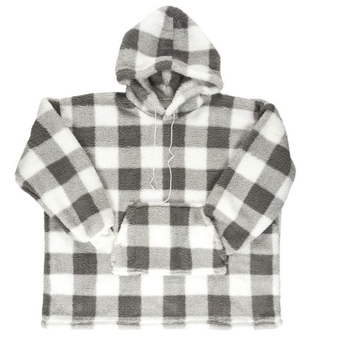 Bluza ocieplana długa/ snuddie w kratę
