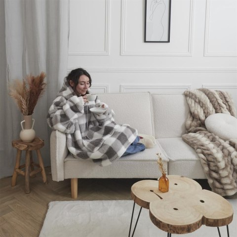 Bluza ocieplana długa/ snuddie w kratę