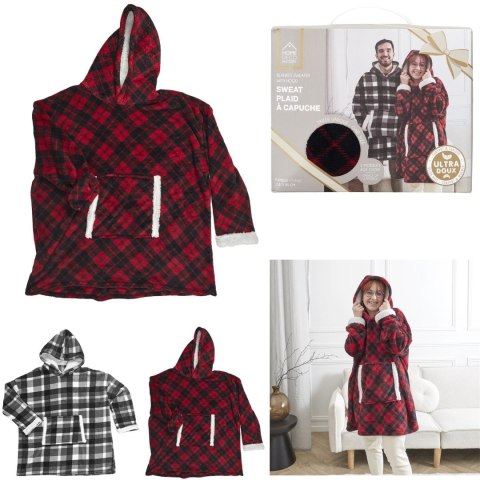 Bluza ocieplana w kratę/ snuddie