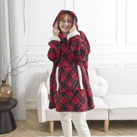 Bluza ocieplana w kratę/ snuddie