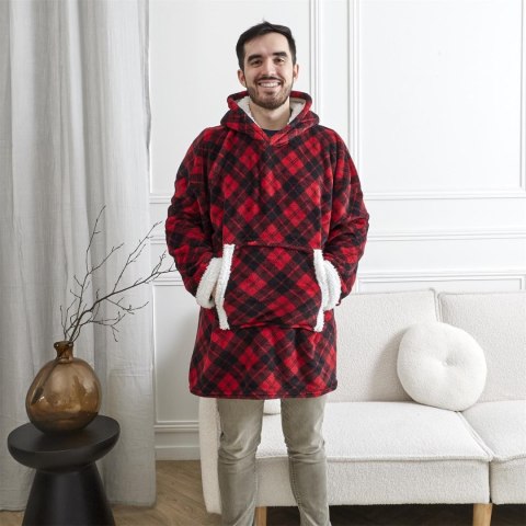 Bluza ocieplana w kratę/ snuddie