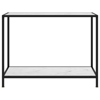 Stolik konsolowy, biały, 100x35x75 cm, szkło hartowane