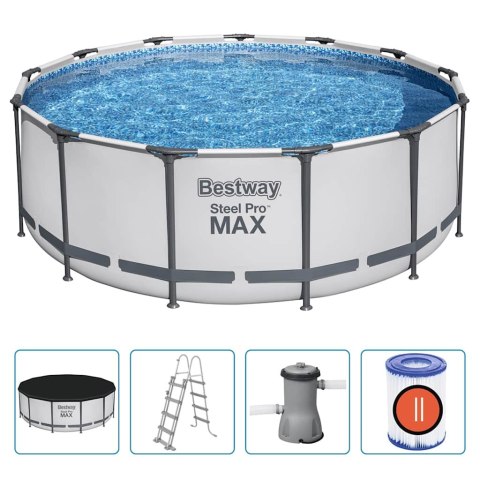 Bestway Basen ogrodowy Steel Pro MAX z akcesoriami, okrągły, 396x122cm