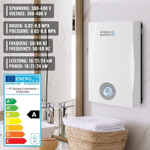 AQUAMARIN Elektroniczny podgrzewacz przepływowy 24 kW
