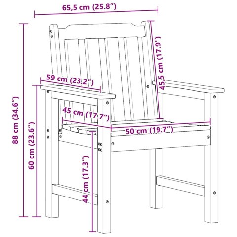 Krzesła jadalniane 6 szt. Białe 65.5x55.5x88 cm HDPE