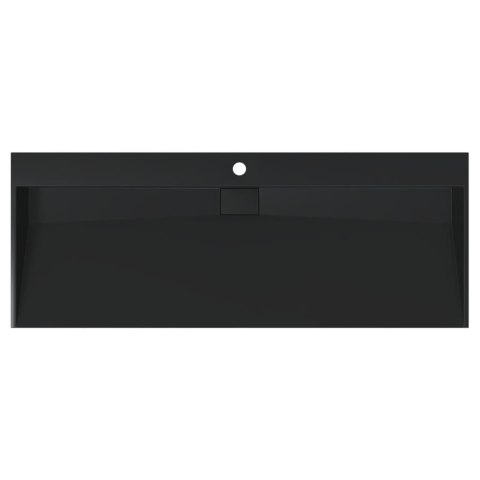 Umywalka, 120x46x11cm, kompozyt mineralny/marmurowy, czarny mat