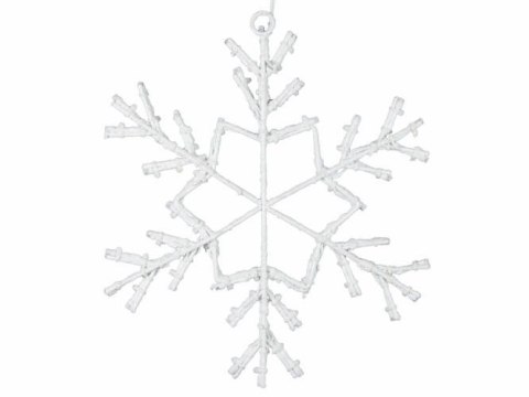 Świąteczna LED dekoracja - płatek śniegu, 30 cm, ciepła biel