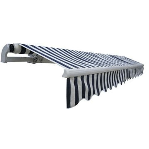 Markiza automatyczna 400 cm, niebiesko-biała