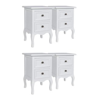 Szafki nocne z 2 szufladami, 4 szt., MDF, białe