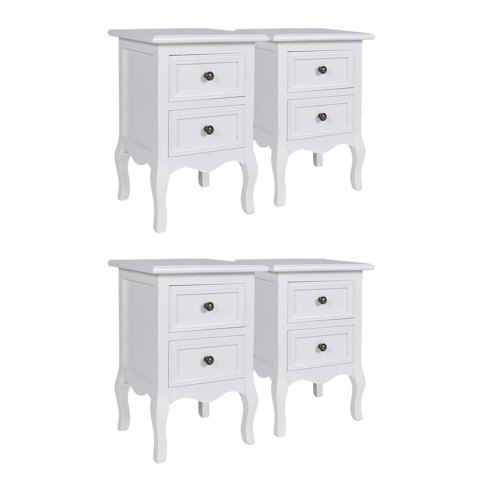 Szafki nocne z 2 szufladami, 4 szt., MDF, białe