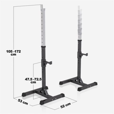 GorillaSports Stojak na sztangę, regulowany, 160 cm