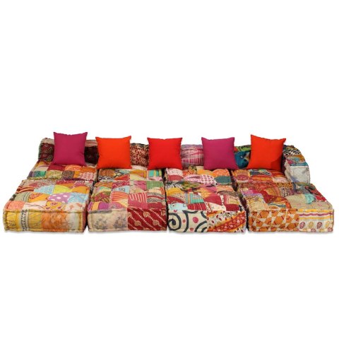 Puf modułowy, 4-osobowy, patchwork, tkanina