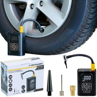 KOMPRESOR SAMOCHODOWY DUNLOP 150 PSI CYFROWA SPRĘŻARKA Z FUNKCJĄ POWERBANK