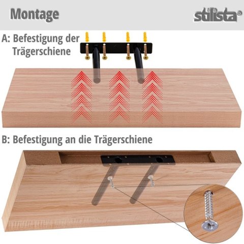 Półka ścienna Stilista Volato, 50 cm, białe drewno