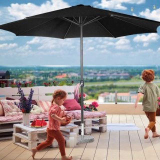 MIADOMODO Parasol z klamką 250 cm, czarny