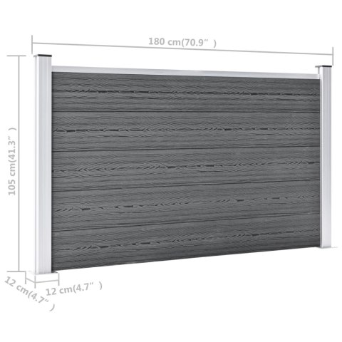 Ogrodzenie ogrodowe WPC, 872x106 cm, szare