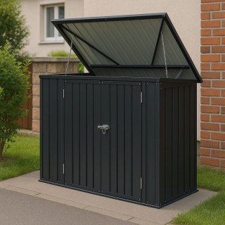 Metalowa wiata na 3 śmietniki, 200×105×128 cm