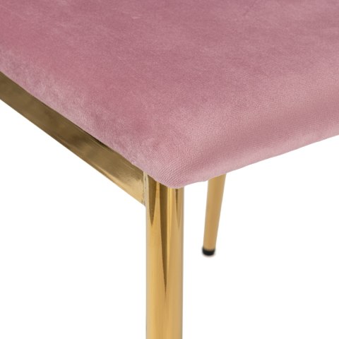 Krzesło welurowe MAVERIK VELVET gold różowe