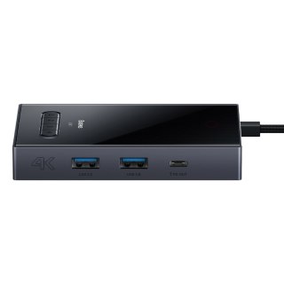 8w1 HUB adapter HDMI DisplayPort VGA USB-A USB-C - szary