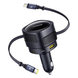 Ładowarka samochodowa USB-C z kablem USB-C iPhone Lightning 90W - czarna