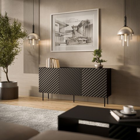 Komoda 3D LUCCA 165x40x80 czarny
