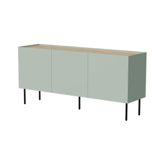 Komoda FELLINI 150x40x70 oliwka + blat dąb olejowany