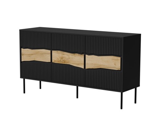 Komoda INSERTO 3D 143,5x40x80 czarny + LED