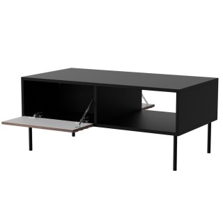 Ława/Stolik CORTINA 100x55x45 czarny/orzech