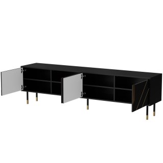 Szafka RTV 4D MOUNTAIN 204x40x55 czarny + złoty