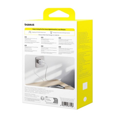 Ładowarka sieciowa Palm 1C 20W z kablem USB-C 60W 1m - biała