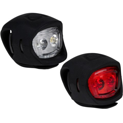 ZESTAW SILIKONOWYCH LAMP ROWEROWYCH LED PRZÓD I TYŁ BLACK DUNLOP