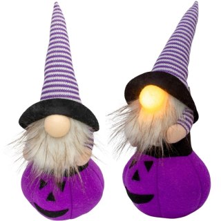 FIGURKA DEKORACYJNA NA DYNI 25CM LED HALLOWEEN FIOLET