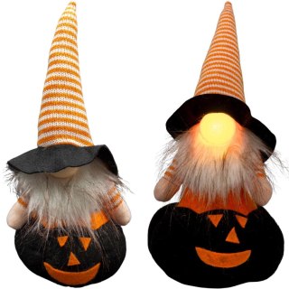FIGURKA DEKORACYJNA NA DYNI CZARNEJ 25CM LED HALLOWEEN