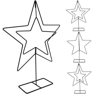 GWIAZDA DEKORACYJNA STOJAK METALOWA 50CM CZARNA MICA