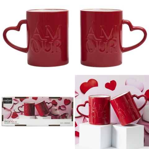 Zestaw 2 kubków Amour 300ml czerwone
