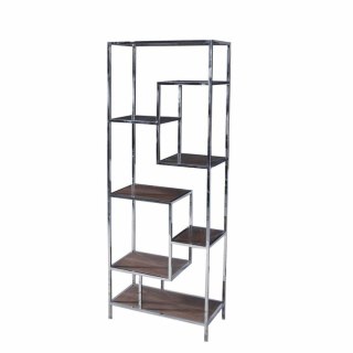 Regał DKD Home Decor Srebrzysty Stal Drewno MDF (80 x 40 x 200 cm)