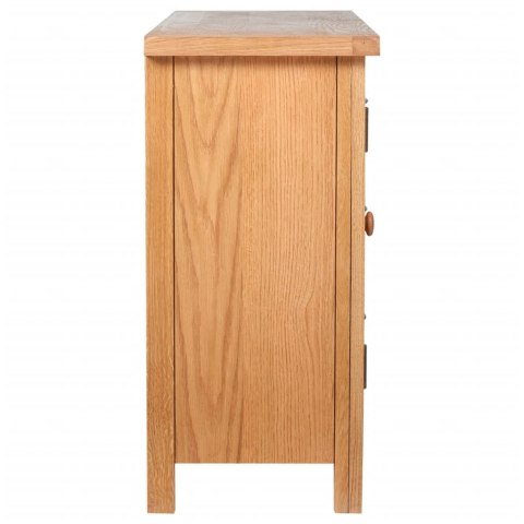Komoda z 3 szufladami, 110 x 33,5 x 70 cm, lite drewno dębowe