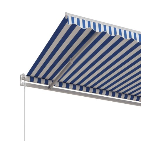 Automatycznie zwijana markiza, 450x350 cm, niebiesko-biała