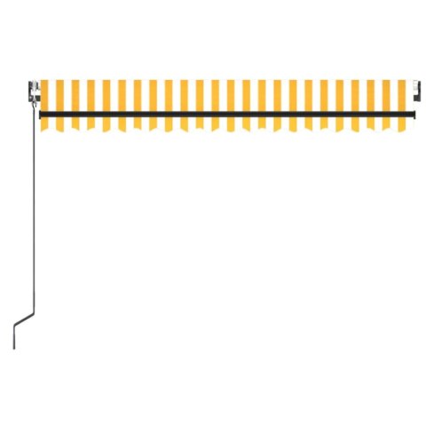 Automatycznie zwijana markiza, 400 x 350 cm, żółto-biała