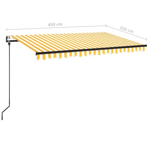 Automatycznie zwijana markiza, 450x350 cm, żółto-biała