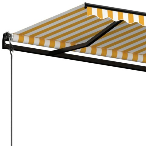 Automatycznie zwijana markiza, 600x350 cm, żółto-biała
