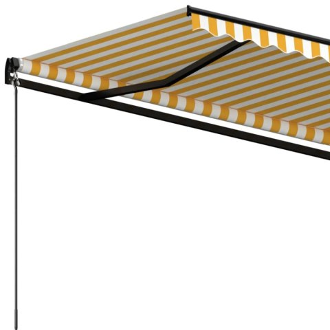 Ręcznie zwijana markiza, 450x350 cm, żółto-biała