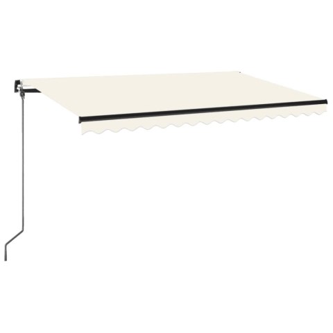 Ręcznie zwijana markiza z LED, 400 x 350 cm, kremowa