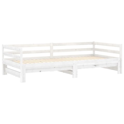 Łóżko wysuwane, 2 x (90x200) cm, białe, lite drewno sosnowe