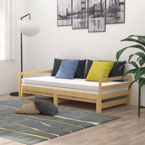 Łóżko wysuwane, 2 x (90x200) cm, lite drewno sosnowe