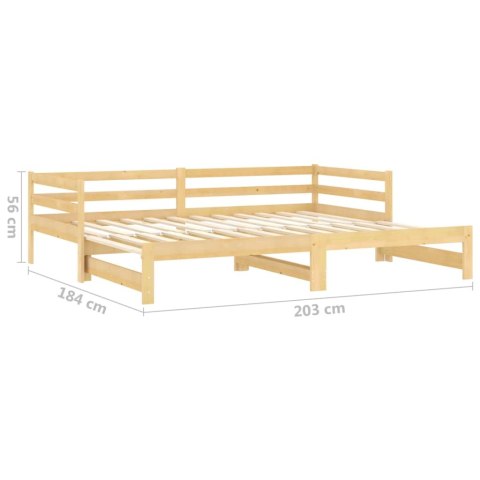 Łóżko wysuwane, 2 x (90x200) cm, lite drewno sosnowe
